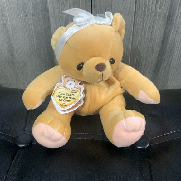 Retired Cherished Teddies Sara Teddy Bear Beanie With Satin Head Band & Tag - Picture 1 of 11